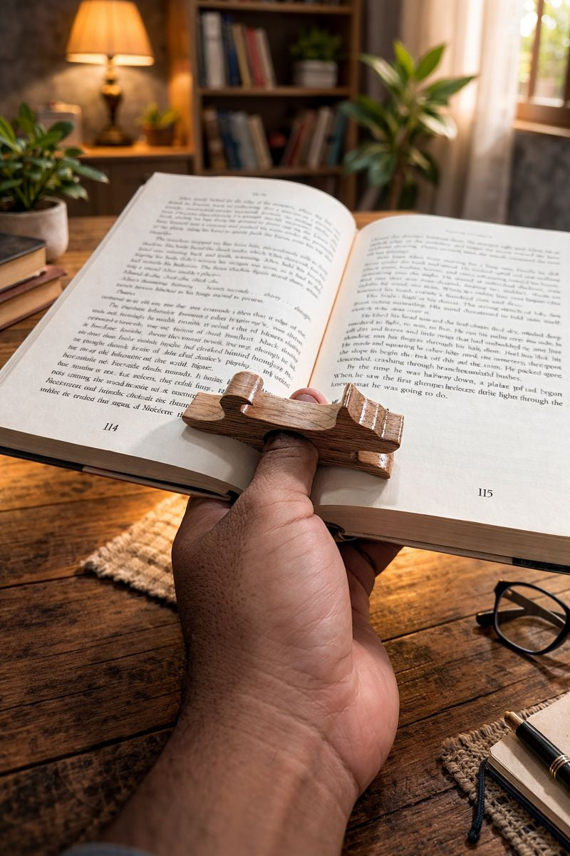Wooden Page Holder – Handcrafted One-Handed Reading Tool(set of 3)