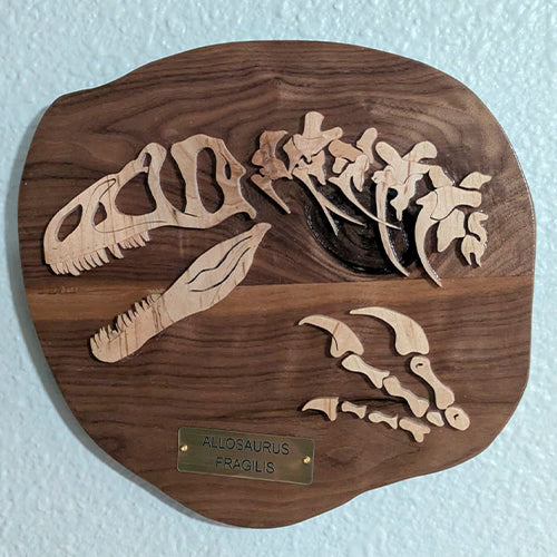 Caara Fossil Collection – Handcrafted Dinosaur Wall Art in Solid Hardwood