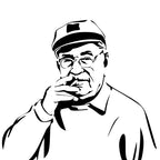 Example of a custom scroll saw pattern of an elderly man. Personalized digital portrait design from photo