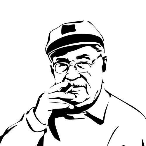 Example of a custom scroll saw pattern of an elderly man. Personalized digital portrait design from photo